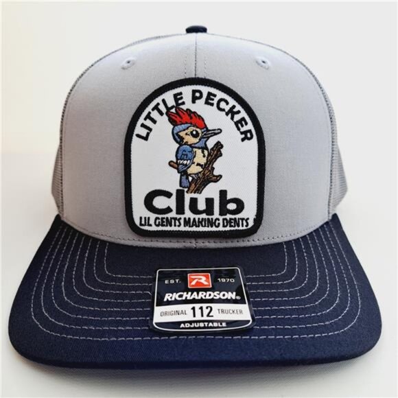 Retro Funny Little Pecker Club Patch Richardson 112 Mesh Snapbak Trucker Cap Hat main image 4